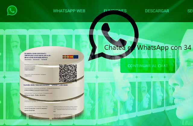 WhatsApp útil certificado COVID a mano